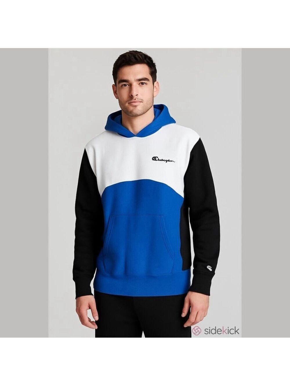 NWT Todd Snyder x Champion Colorblock Hoodie Mens L Blue Black Heritage - Picture 1 of 3